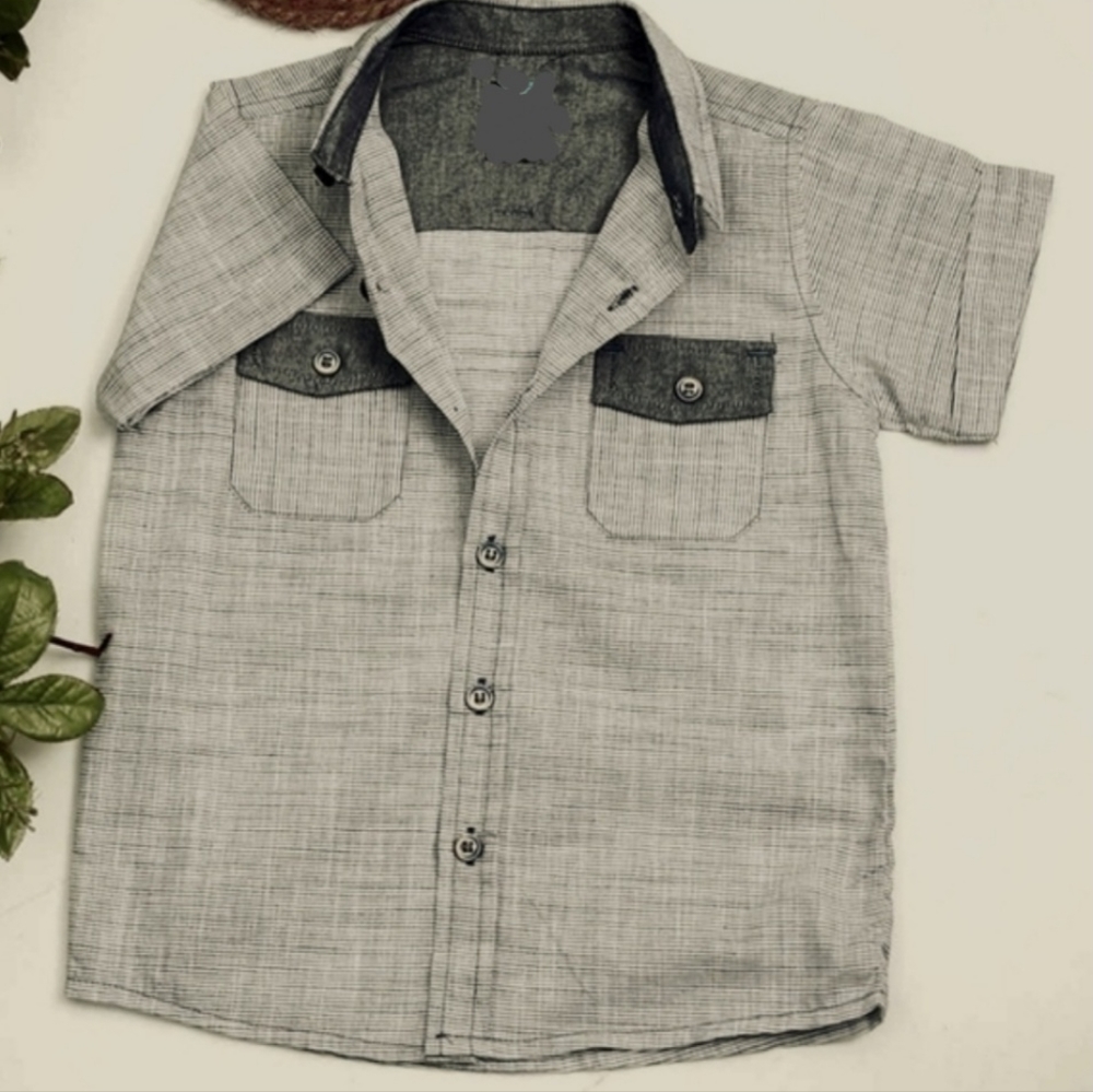 Faded Gear Boys Button Down Short Sleeve Collared Shirt Size 8 Boys